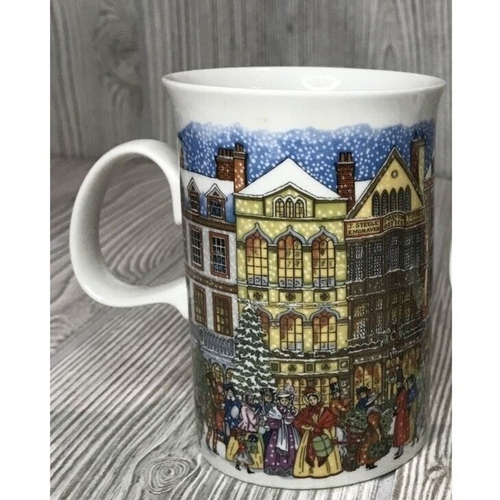 Dunoon Christmastime Mug Sue Scullard Victorian Village Fine Stoneware England